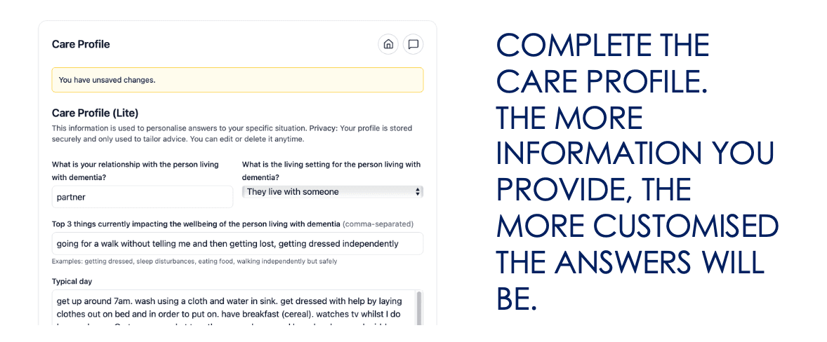 Complete the Care Profile