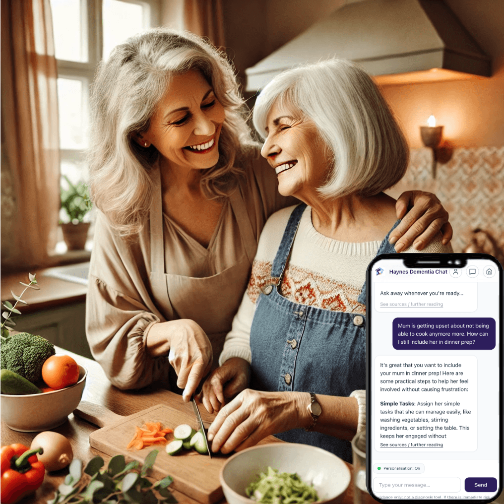 Preparing a meal together