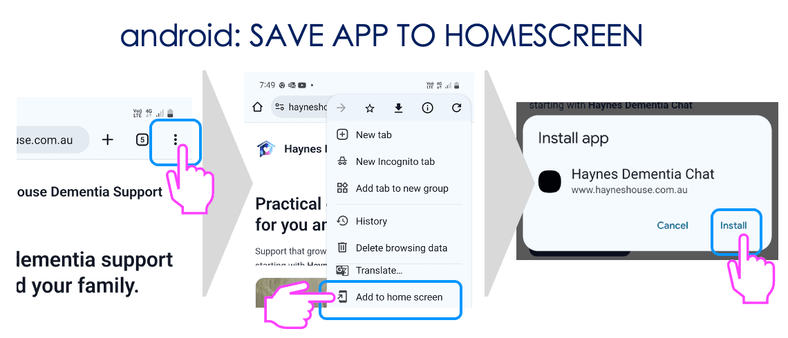 Save app to Android Home Screen