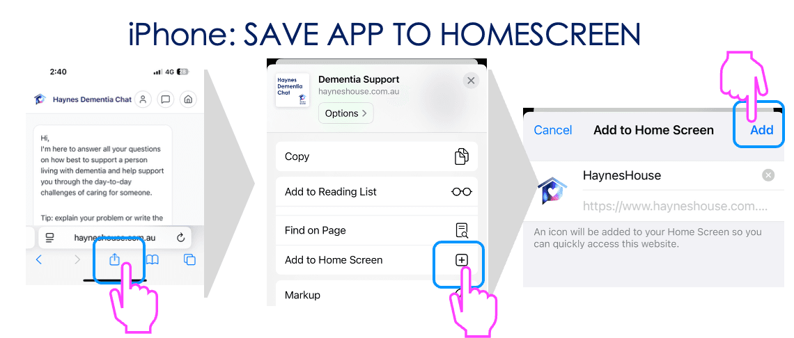 Save app to iPhone Home Screen